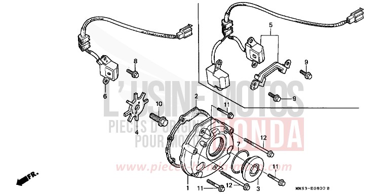KURBELGEHAEUSEDECKEL, L. von CB1300 Super Bold'or ABS SCHWARZ (NH1K) von 1988